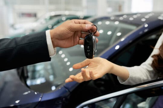 Handing over car keys