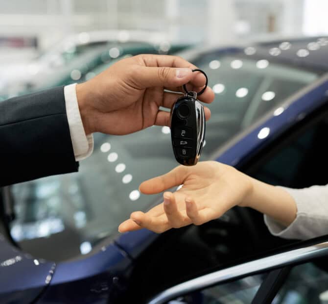 Handing over car keys