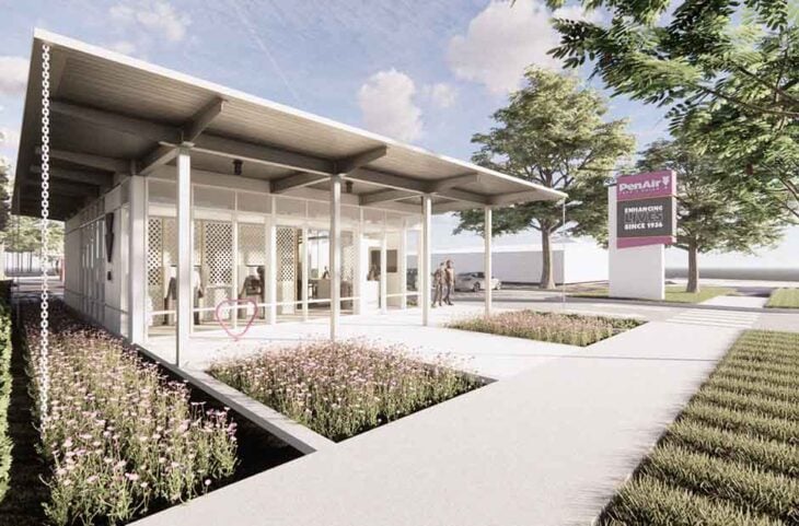 Fort Walton Beach branch with sidewalk and marquee.